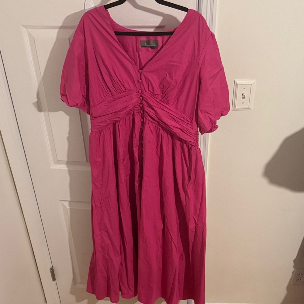 Anthropologie Fuchsia Midi Dress